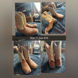 Tan and Brown Western Cowboy Boots